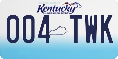 KY license plate 004TWK