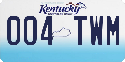 KY license plate 004TWM