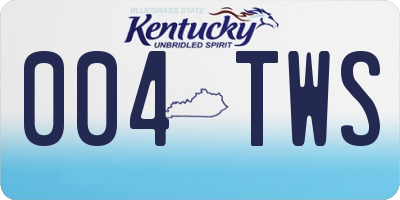 KY license plate 004TWS