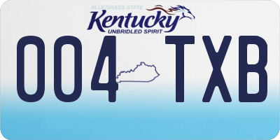 KY license plate 004TXB