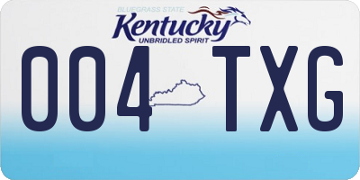 KY license plate 004TXG