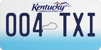 KY license plate 004TXI