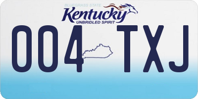 KY license plate 004TXJ