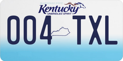 KY license plate 004TXL