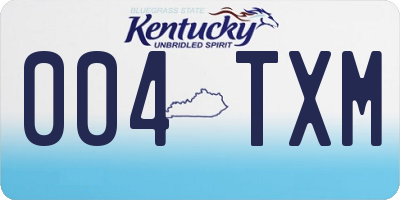 KY license plate 004TXM