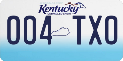 KY license plate 004TXO