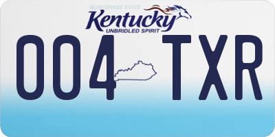 KY license plate 004TXR