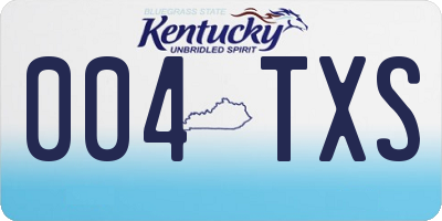 KY license plate 004TXS