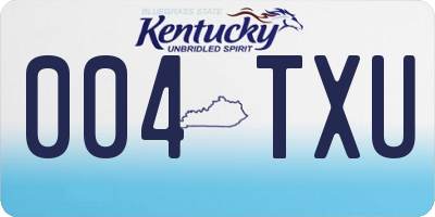 KY license plate 004TXU