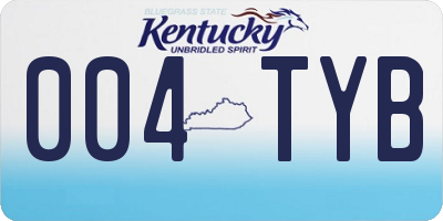 KY license plate 004TYB