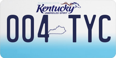 KY license plate 004TYC