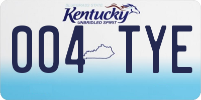 KY license plate 004TYE