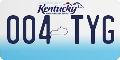KY license plate 004TYG