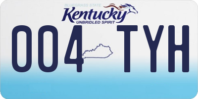 KY license plate 004TYH