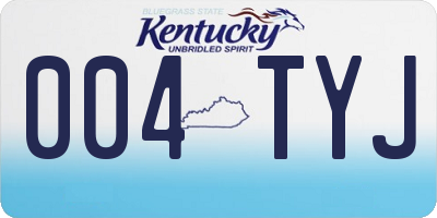 KY license plate 004TYJ