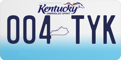 KY license plate 004TYK