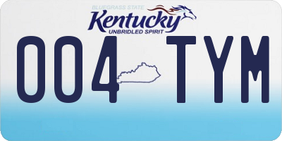 KY license plate 004TYM