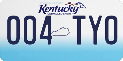 KY license plate 004TYO