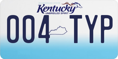 KY license plate 004TYP