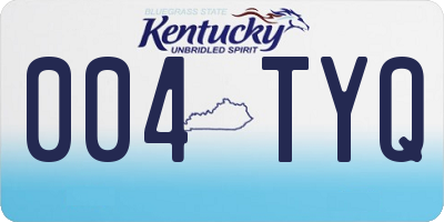 KY license plate 004TYQ
