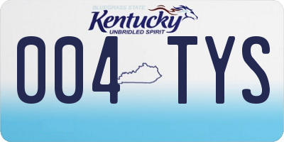 KY license plate 004TYS