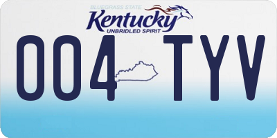 KY license plate 004TYV