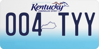 KY license plate 004TYY