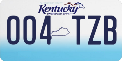 KY license plate 004TZB