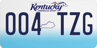 KY license plate 004TZG