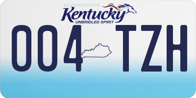 KY license plate 004TZH