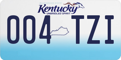 KY license plate 004TZI