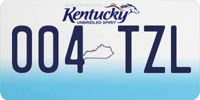 KY license plate 004TZL
