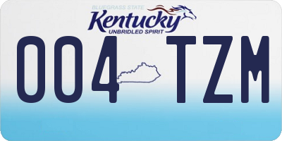 KY license plate 004TZM