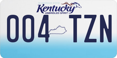 KY license plate 004TZN