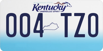 KY license plate 004TZO