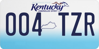 KY license plate 004TZR