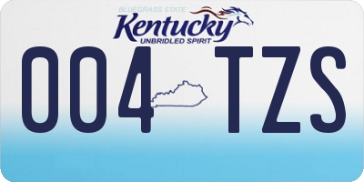 KY license plate 004TZS