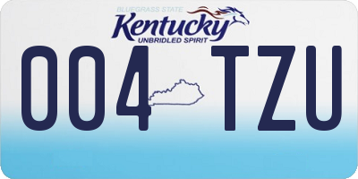 KY license plate 004TZU