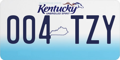 KY license plate 004TZY