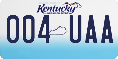 KY license plate 004UAA