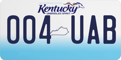KY license plate 004UAB