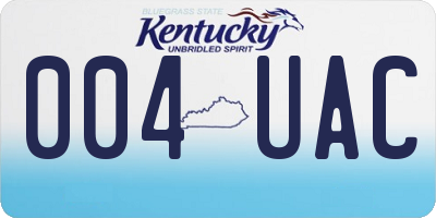 KY license plate 004UAC