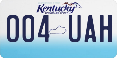 KY license plate 004UAH