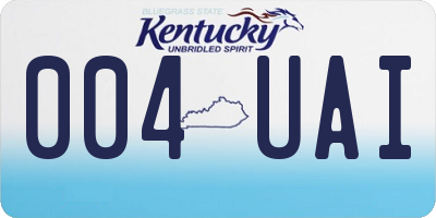 KY license plate 004UAI