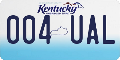 KY license plate 004UAL