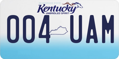 KY license plate 004UAM
