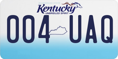 KY license plate 004UAQ