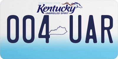 KY license plate 004UAR