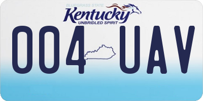 KY license plate 004UAV