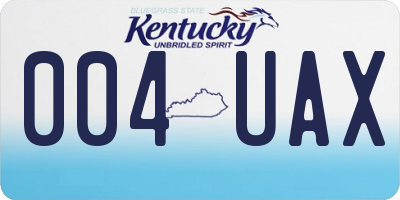 KY license plate 004UAX